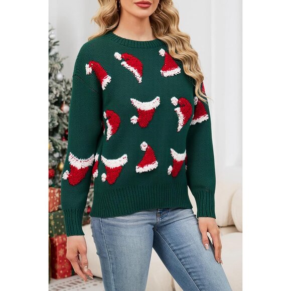 Womens Chunky Ugly Christmas Sweater Oversized Batwing Crewneck Warm Festive - Picture 4 of 6